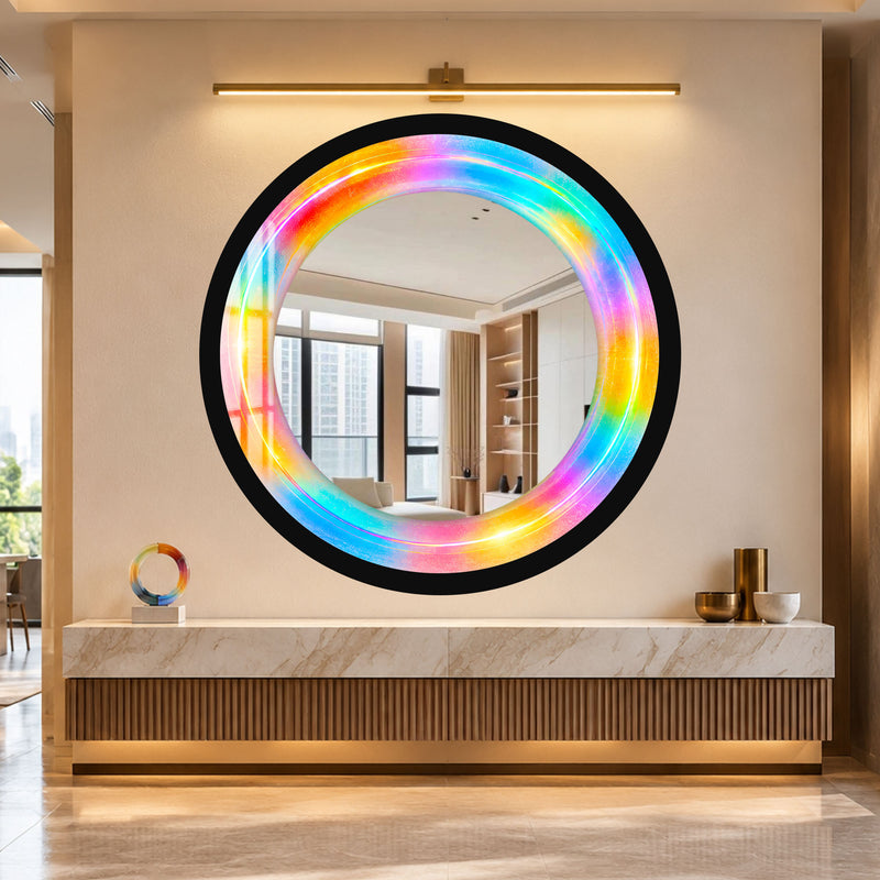 Prismatic Rainbow Halo with black frame