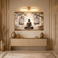 Artronauts Glass Print 18x12 cm | 7.1"x4.7" / Gold Buddha Beneath the Birdcages Glass Wall Art