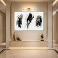 Artronauts Glass Print 18x12 cm | 7.1"x4.7" / Silver Ink and Gold Strokes Glass Wall Art