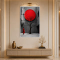 Red Sun Courtyard with white frame