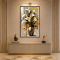 Golden Calla Lily Vase with black frame