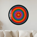 Rainbow Lotus Mandala with black frame