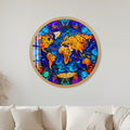 Butterfly World Map with gold frame