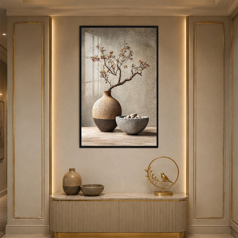 Zen Branch Still Life with black frame