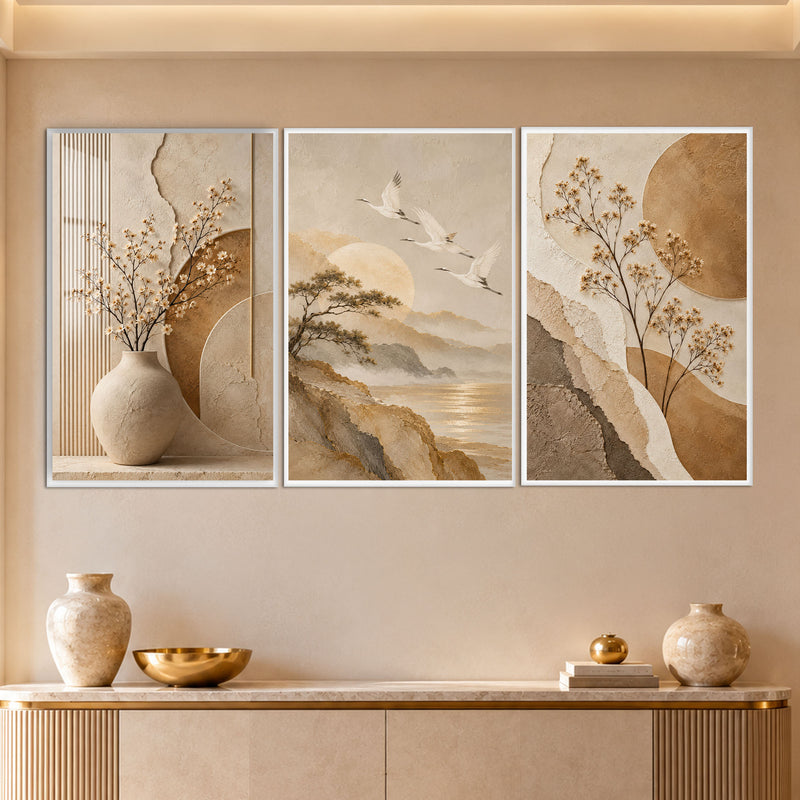 Golden Serenity with white frame