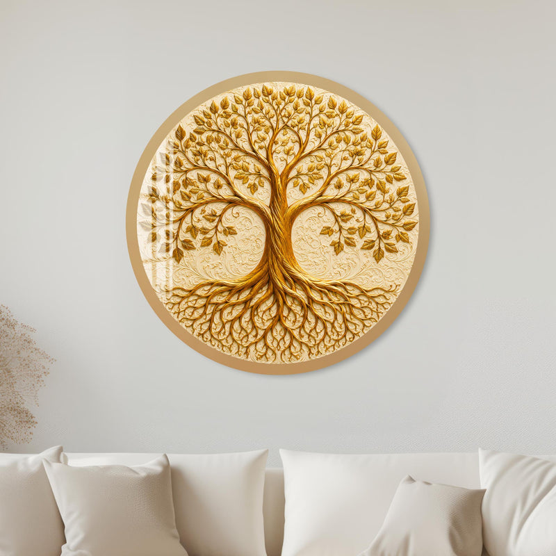 Golden Tree Of Life with gold frame