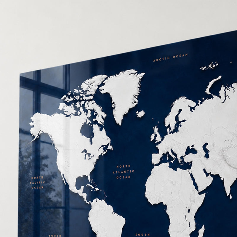 Navy World Map lifestyle view