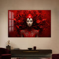 Artronauts Glass Print Crimson Floral Empress Glass Wall Art