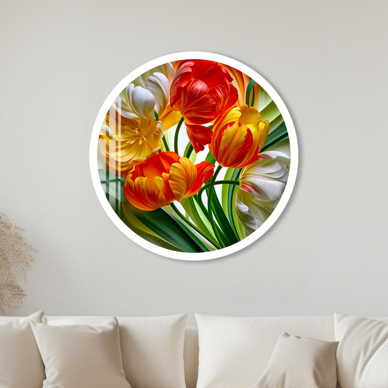 Radiant Tulip Bouquet with white frame