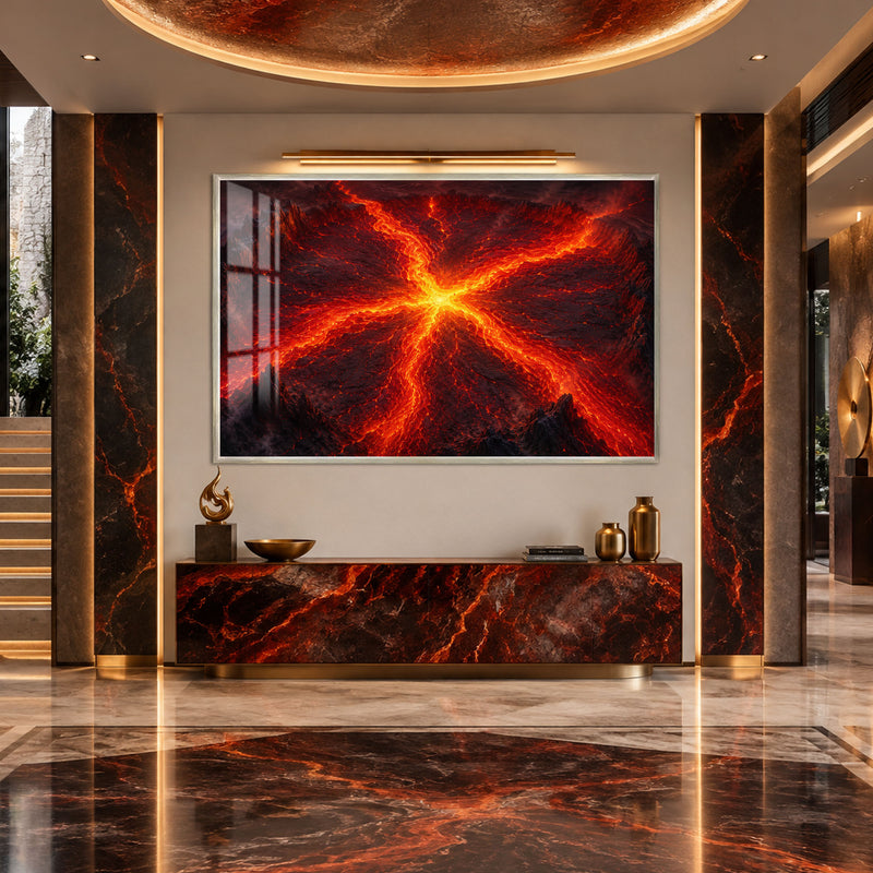 Molten Lava Burst with silver frame