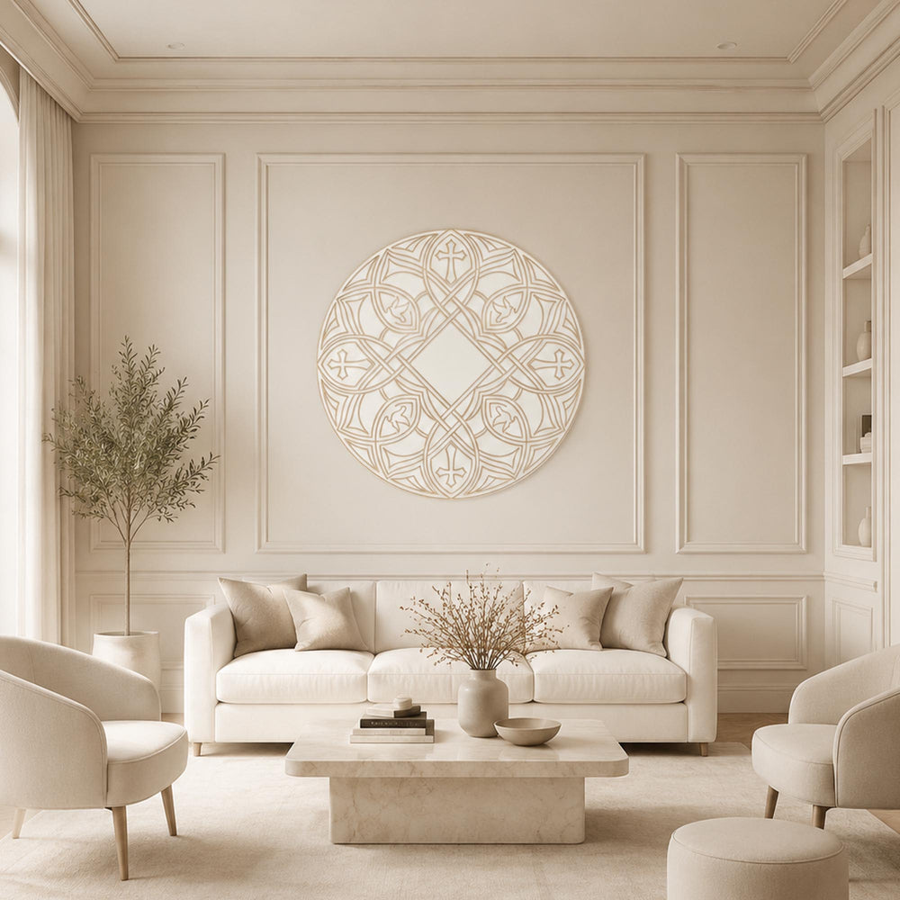 Gothic Cross And Dove Roundel lifestyle view