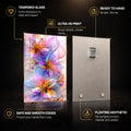 Iridescent Floral Dream — tempered glass, ultra HD print, ready to hang