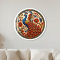Regal Peacock Flourish with white frame