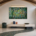 Artronauts Glass Print 18x12 cm | 7.1"x4.7" / Silver Boat Through Flower Field Glass Wall Art