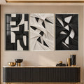 Monochrome Abstract with silver frame
