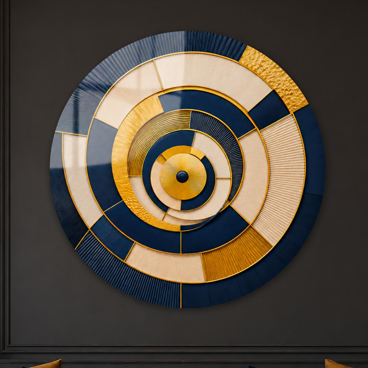 Gilded Spiral II in a modern room
