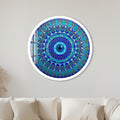 Blue Lotus Petal Evil Eye with white frame