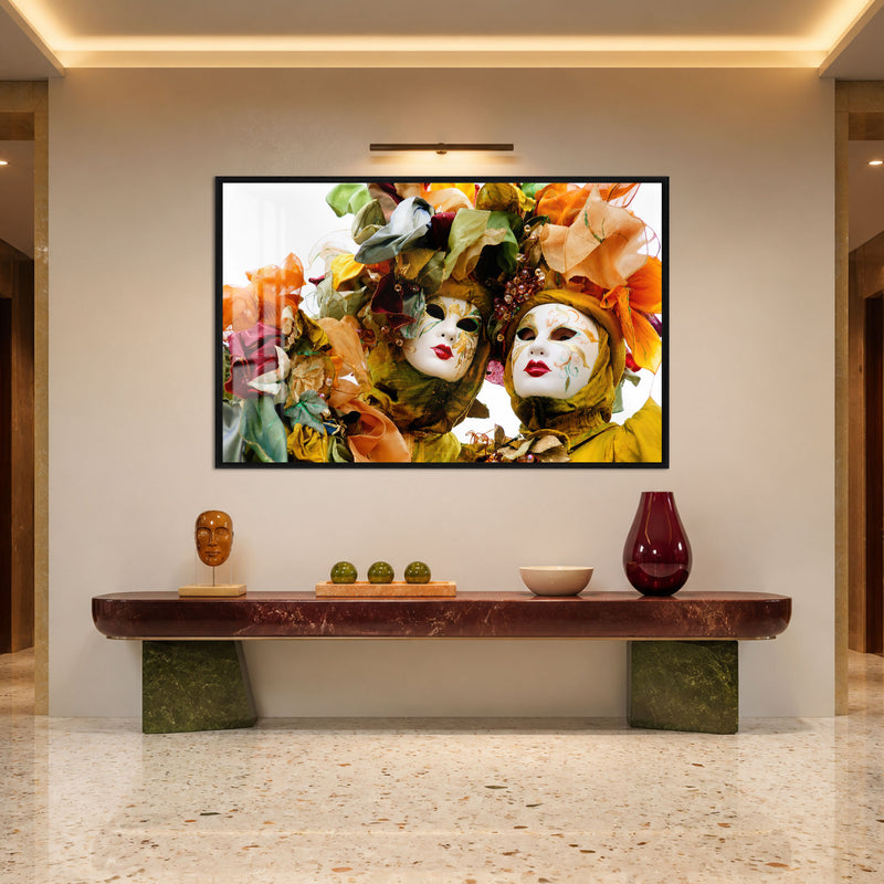 Venetian Carnival Masks with black frame