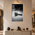 Solitary Lake House with white frame