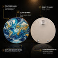 Gilded Ocean World — tempered glass, ultra HD print, ready to hang