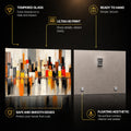 Urban Glow Reflections — tempered glass, ultra HD print, ready to hang