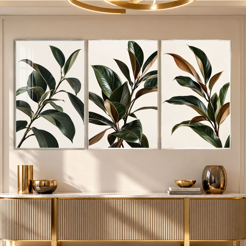 Botanical Leaf with silver frame