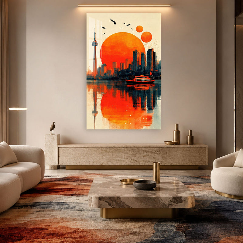 Artronauts Glass Print Toronto Sunset Glass Wall Art