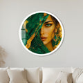 Emerald Veiled Muse with white frame
