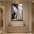 Crystal Pampas Still Life with walnut frame