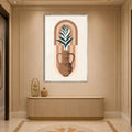 Terracotta Botanical Vessel with silver frame