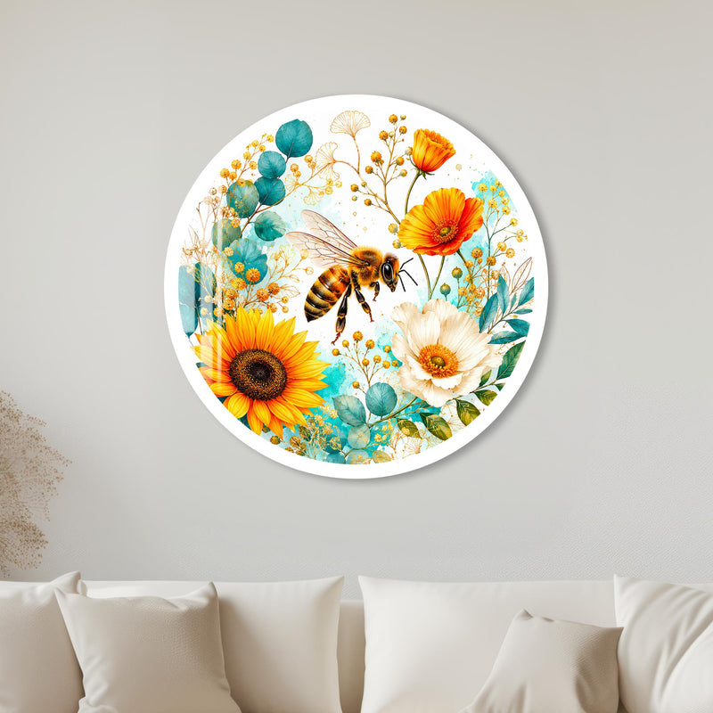 Honeybee Garden with white frame