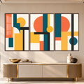 Geometric Rhythm with walnut frame