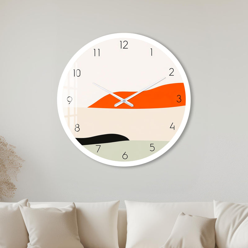 Orange Wave Abstract with white frame