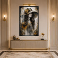 Golden Hat Portrait with black frame