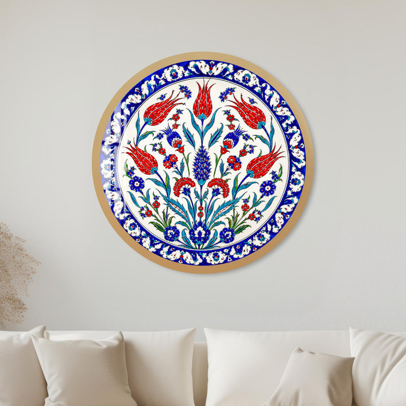 Ottoman Tulip Garden with gold frame
