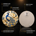 Ivory Peacock Garden — tempered glass, ultra HD print, ready to hang