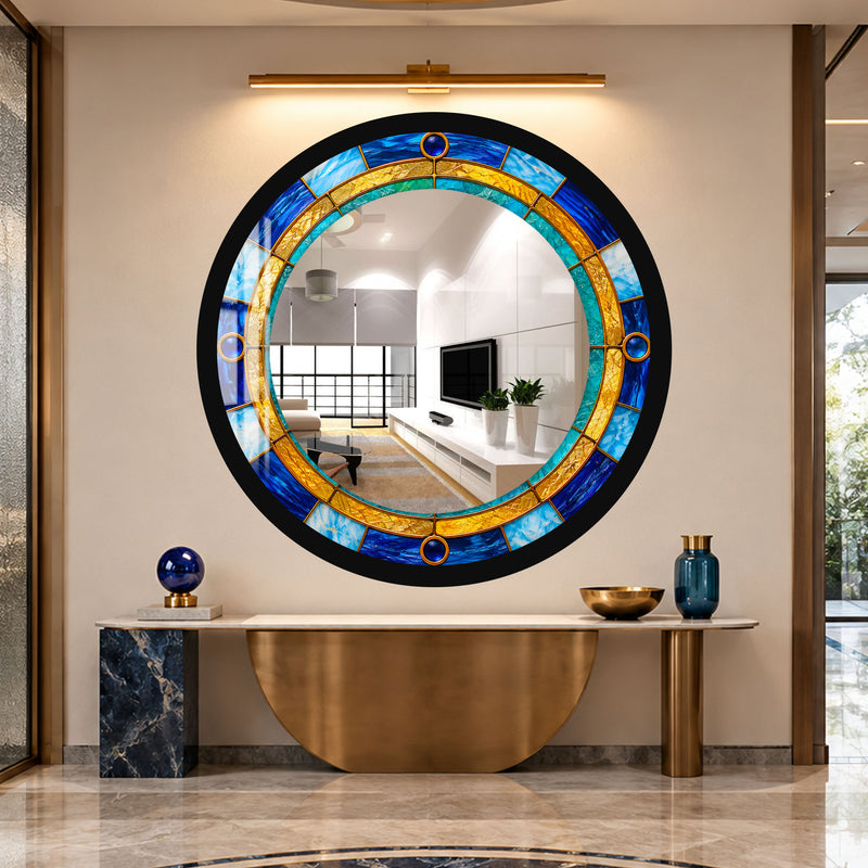 Azure Jewel Mosaic with black frame