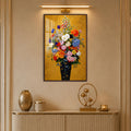 Golden Garden Bouquet with walnut frame