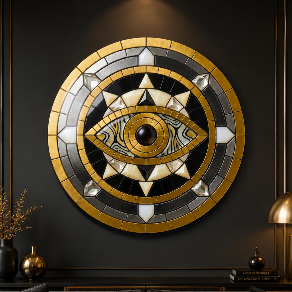 Gilded Vision Eye — tempered glass, ultra HD print, ready to hang