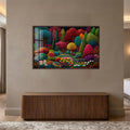 Enchanted Mosaic Garden with walnut frame