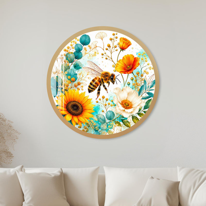 Honeybee Garden with gold frame