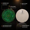 Emerald Deco Radiance — tempered glass, ultra HD print, ready to hang