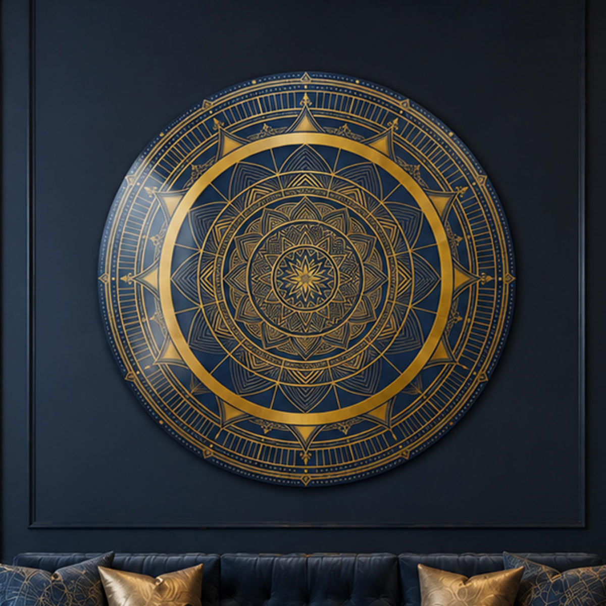 Golden Eclipse — tempered glass, ultra HD print, ready to hang