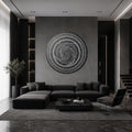Midnight Mandala Spiral in a modern room