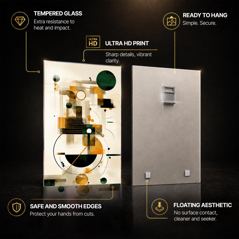Emerald Orbit — tempered glass, ultra HD print, ready to hang