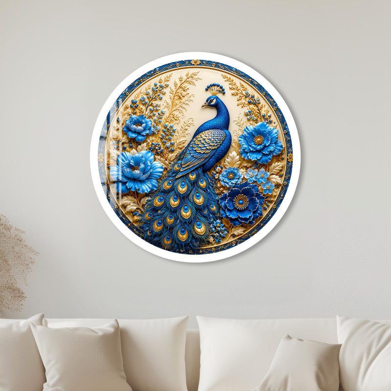 Regal Peacock Garden with white frame