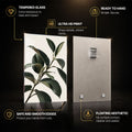 Botanical Leaf — tempered glass, ultra HD print, ready to hang