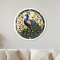 Stained Glass Peacock with white frame