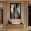Artronauts Glass Print 12x18 cm | 4.7"x7.1" / Black Gilded Sapphire Currents Glass Wall Art