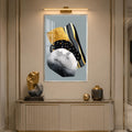 Golden Geometric Stones with silver frame